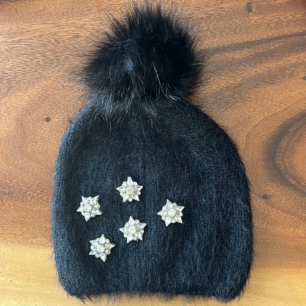 Express Soft Knit Hat with Rhinestones